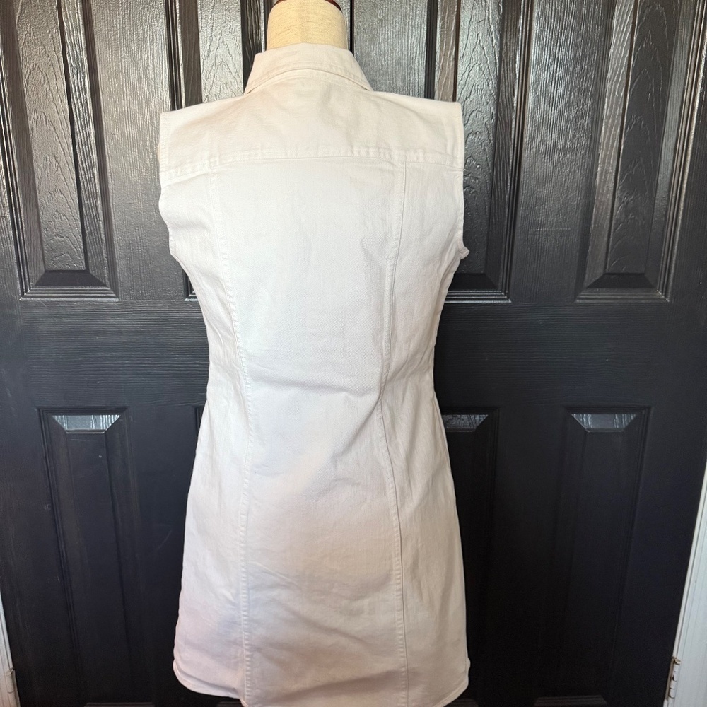 Banana Republic Denim Button down White Sleeveless Dress - Picture 8 of 10